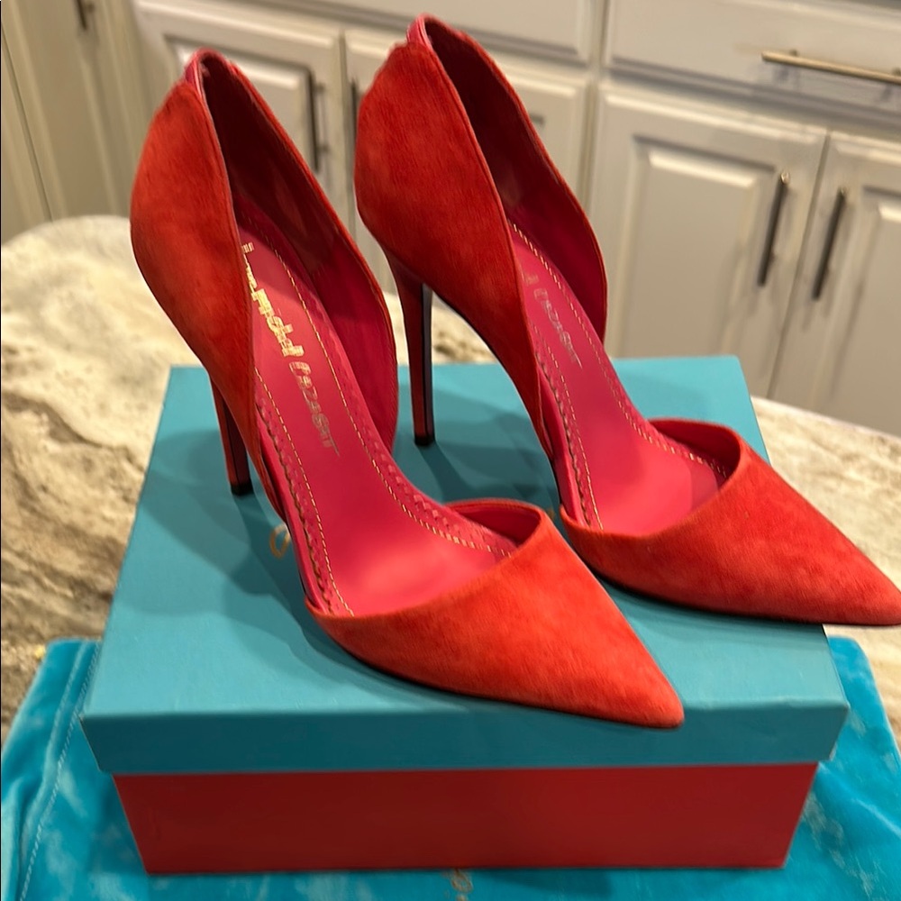 Jean-Michel Cazabat "Ella" D'Orsay Pumps - Coral - size 38 (7 1/2) - NIB - Picture 5 of 9